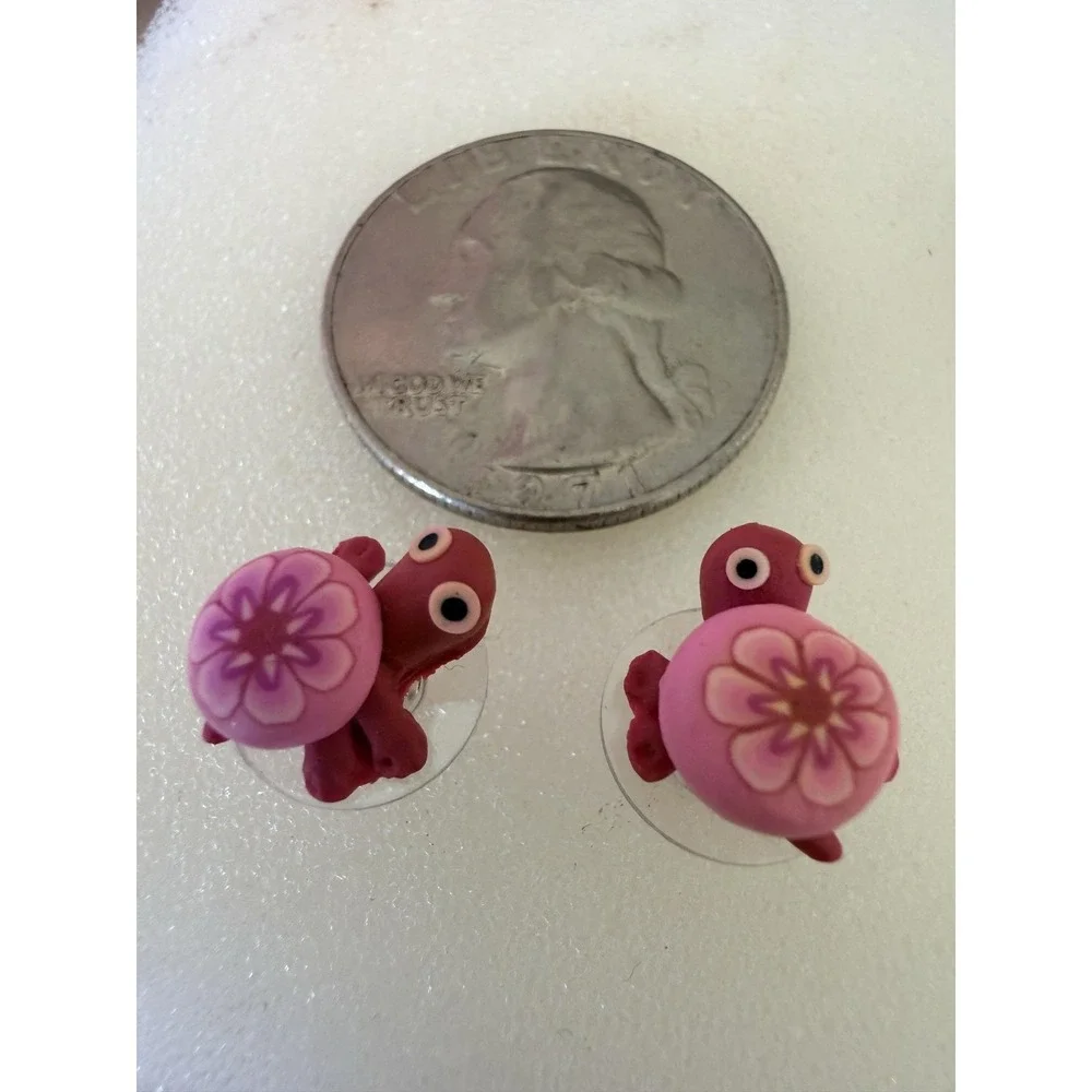 Butterfly Turtle Heart Stud Earrings Set Kids Multicolor Pink Red Purple Cute